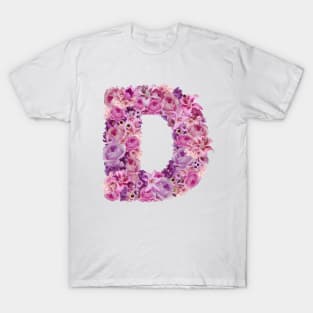 Pink Floral Letter D T-Shirt